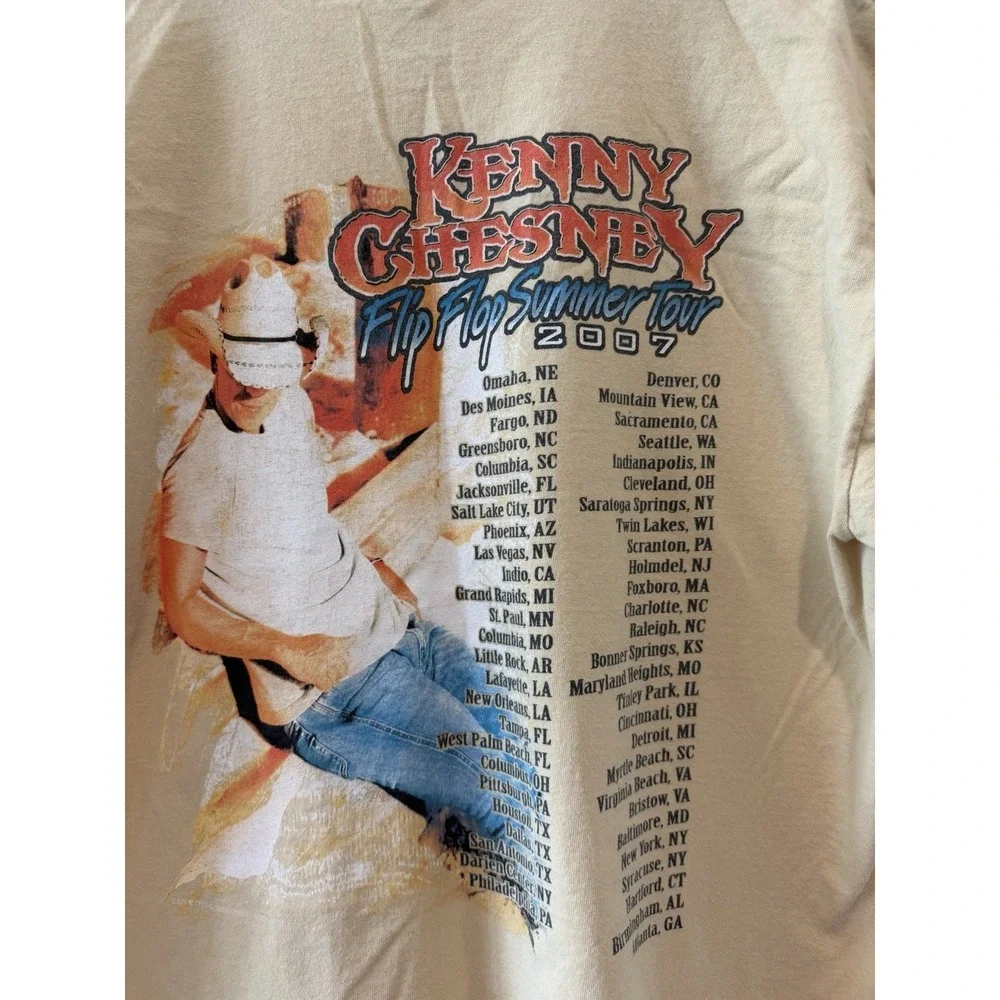 Kenny Chesney Flip Flop Summer Tour 2007 Concert Shirt Size L Country Music